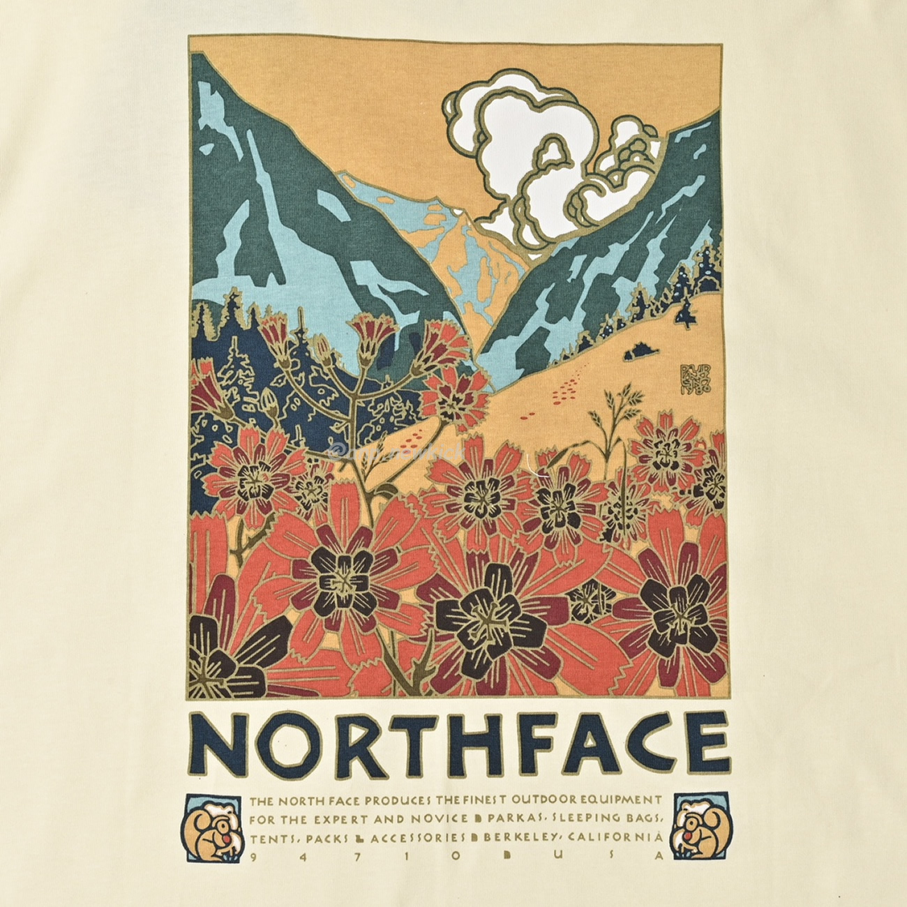 The North Face Tnf Landscape Pattern Short Sleeved T Shirt (2) - www.newkick.vip